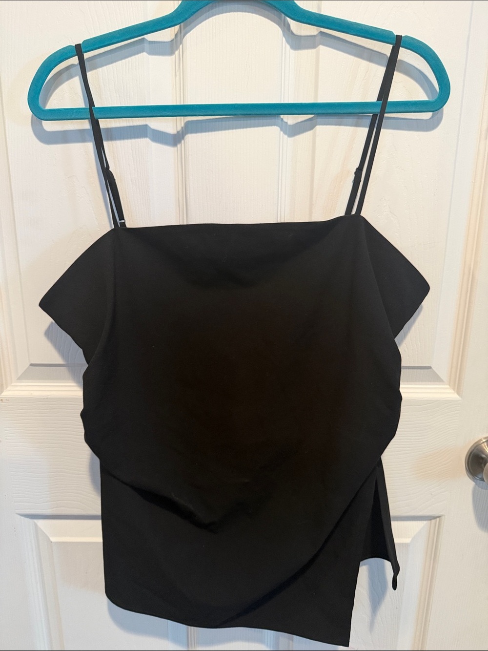 Open Edit Women’s Black Asymmetric Draped Camisole